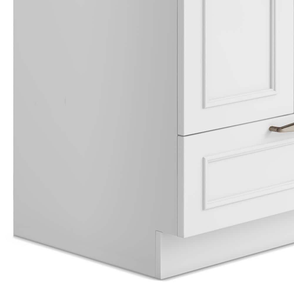 Simpli Home Cardinal 28-Inch Utility Laundry Sink with Cabinet - Pure White