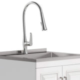 Simpli Home Darwin All-In-One 24 in. Laundry Utility Sink and Cabinet