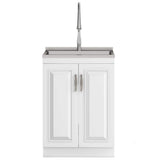 Simpli Home Darwin All-In-One 24 in. Laundry Utility Sink and Cabinet