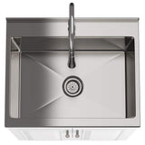 Simpli Home Darwin All-In-One 24 in. Laundry Utility Sink and Cabinet
