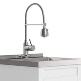 Simpli Home Hennessy 20" All-in-One Utility Laundry Sink with Cabinet in Pure White