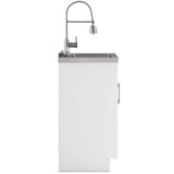 Simpli Home Hennessy 20" All-in-One Utility Laundry Sink with Cabinet in Pure White