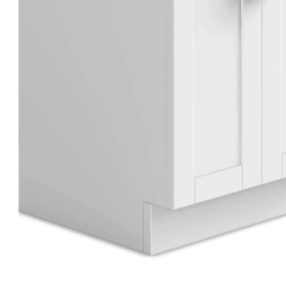 Simpli Home Hennessy 20" All-in-One Utility Laundry Sink with Cabinet in Pure White