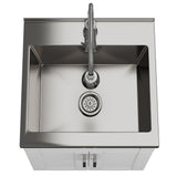 Simpli Home Hennessy 20" All-in-One Utility Laundry Sink with Cabinet in Pure White