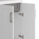 Simpli Home Kyle 24-inch Utility Laundry Sink with Cabinet in Pure White