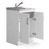 Simpli Home Kyle 24-inch Utility Laundry Sink with Cabinet in Pure White