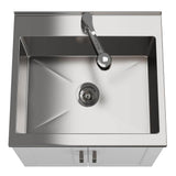 Simpli Home Kyle 24-inch Utility Laundry Sink with Cabinet in Pure White