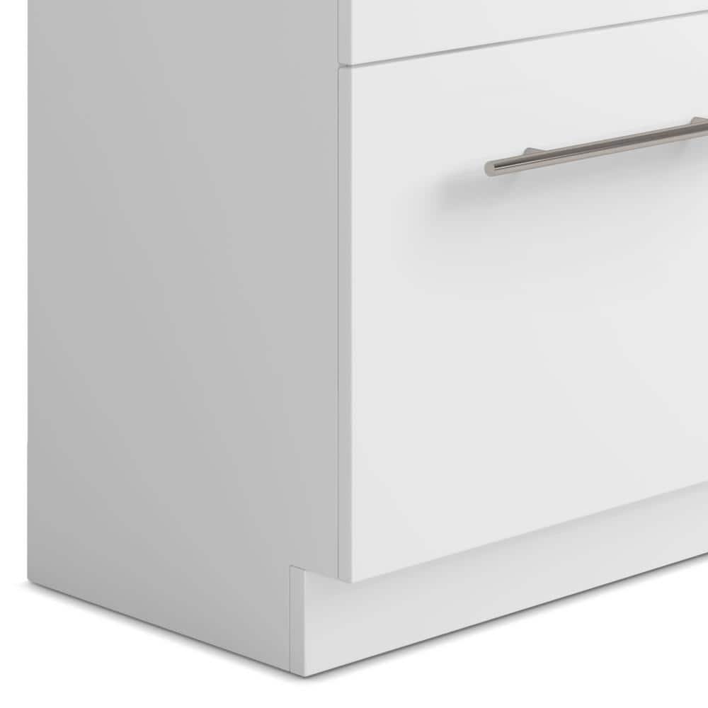 Simpli Home Metro 28-Inch Utility Laundry Sink with Cabinet in Pure White