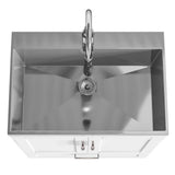 Simpli Home Reed All-in-One 28 in. Utility Laundry Sink with Cabinet in Pure White
