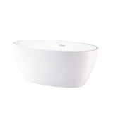 Vanity Art Amiens 69 in. x 40 in. Acrylic Flatbottom Freestanding Soaking Bathtub with Center Drain in Pure White