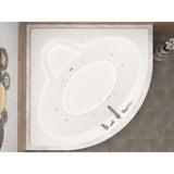 Universal Tubs Jasper Diamond 5 ft. Acrylic Corner Drop-in Air and Whirlpool Bathtub in White