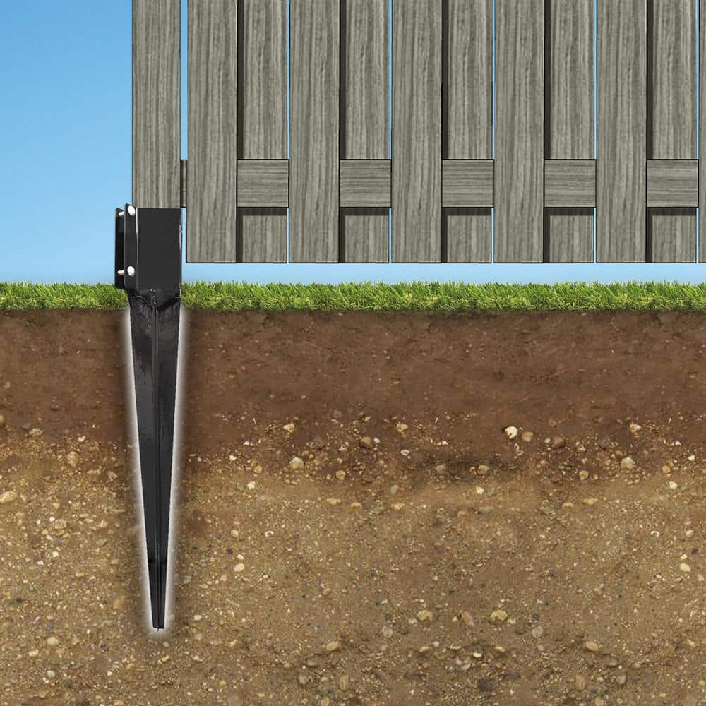 Pylex Ecospike 4 in. x 4 in. 44 Black Ground Spike (Pack of 6 Units)