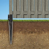 Pylex Ecospike 4 in. x 4 in. 44 Black Ground Spike (Pack of 6 Units)