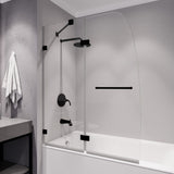 Pacific 48 in. x 58 in. Frameless Hinged Bathtub Door in Chrome