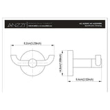 ANZZI Caster Series Double Robe Hook in Polished Chrome