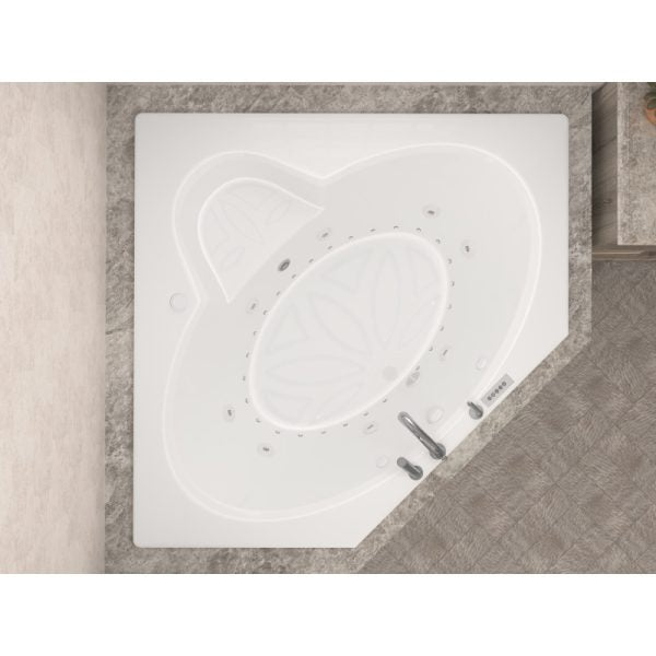 Universal Tubs Malachite Diamond 5 ft. Acrylic Corner Drop-in Whirlpool Air Bathtub in White (60 x 60 in.)
