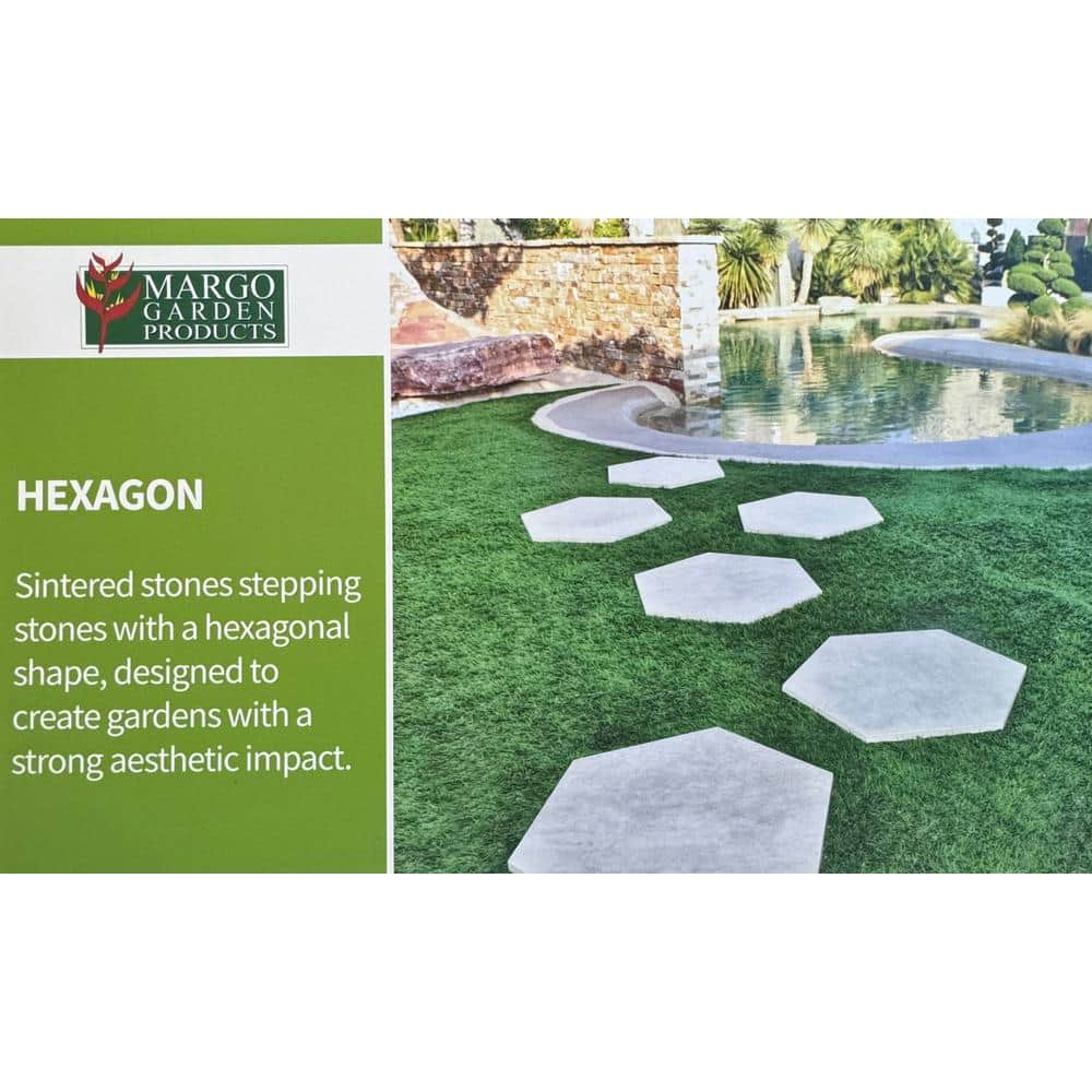 MJSI 23 in. x 20 in. x 0.75 in. Quartzite White Hexagon Porcelain Paver (12-Piece/ 28 sq. ft.)