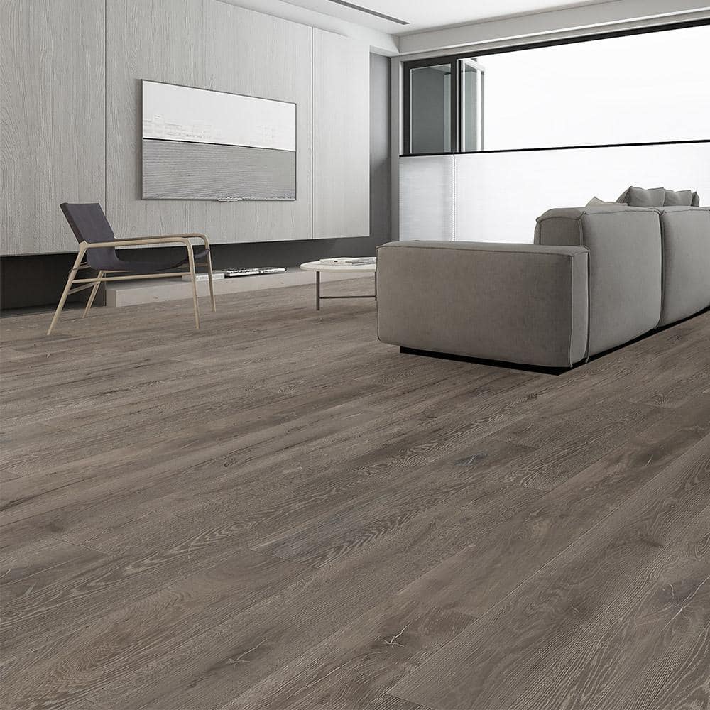 Selkirk Quiet Trimble White Oak 5/8 in. T x 7.5 in. W Tongue and Groove Wire Brushed Hardwood Flooring (31.09 sq.ft./case)