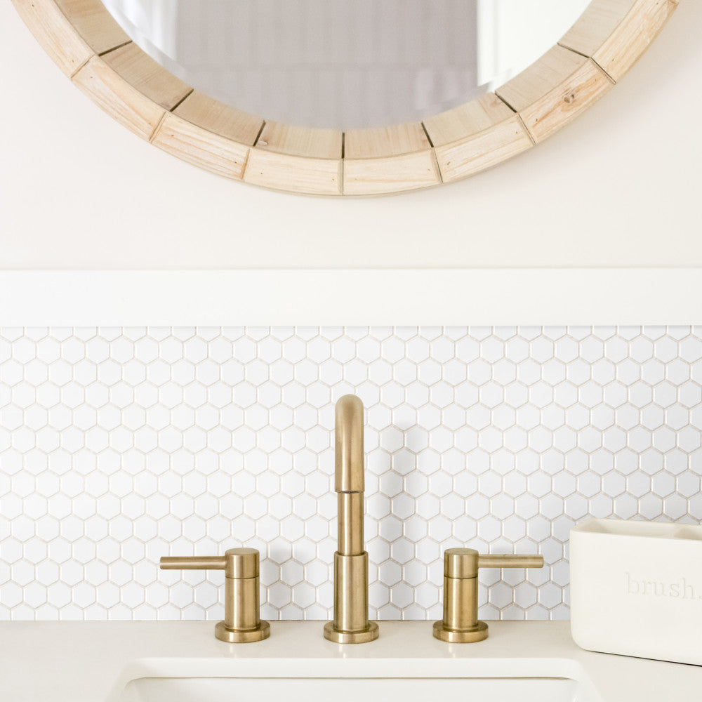 Merola Tile Metro Hex Matte White 10-1/4 in. x 11-7/8 in. x 5 mm Porcelain Mosaic Tile (8.65 sq. ft. / Case)