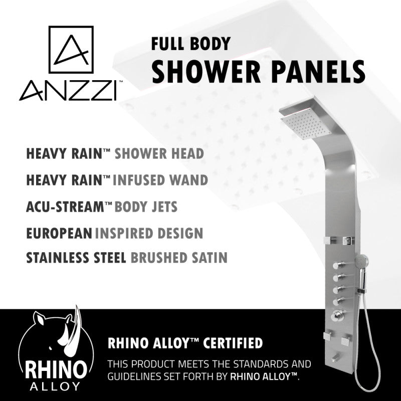 ANZZI Echo Series Brushed 4-Spray Shower Panel System (Valve Included)