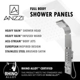 ANZZI Echo Series Brushed 4-Spray Shower Panel System (Valve Included)