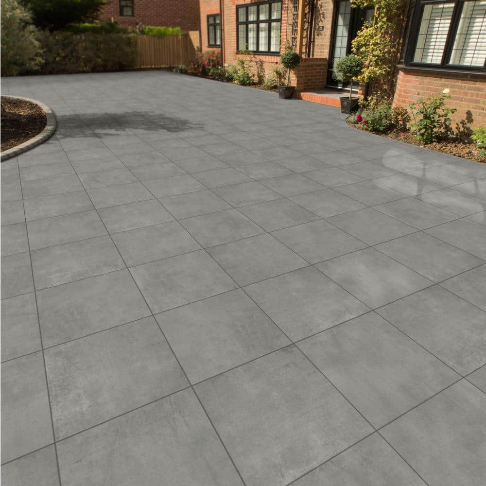 CODIAK Cement Gray 24 in. x 24 in. x 0.78 in. Porcelain Paver Floor Tile (60 pieces/232.5 sq. ft./pallet)