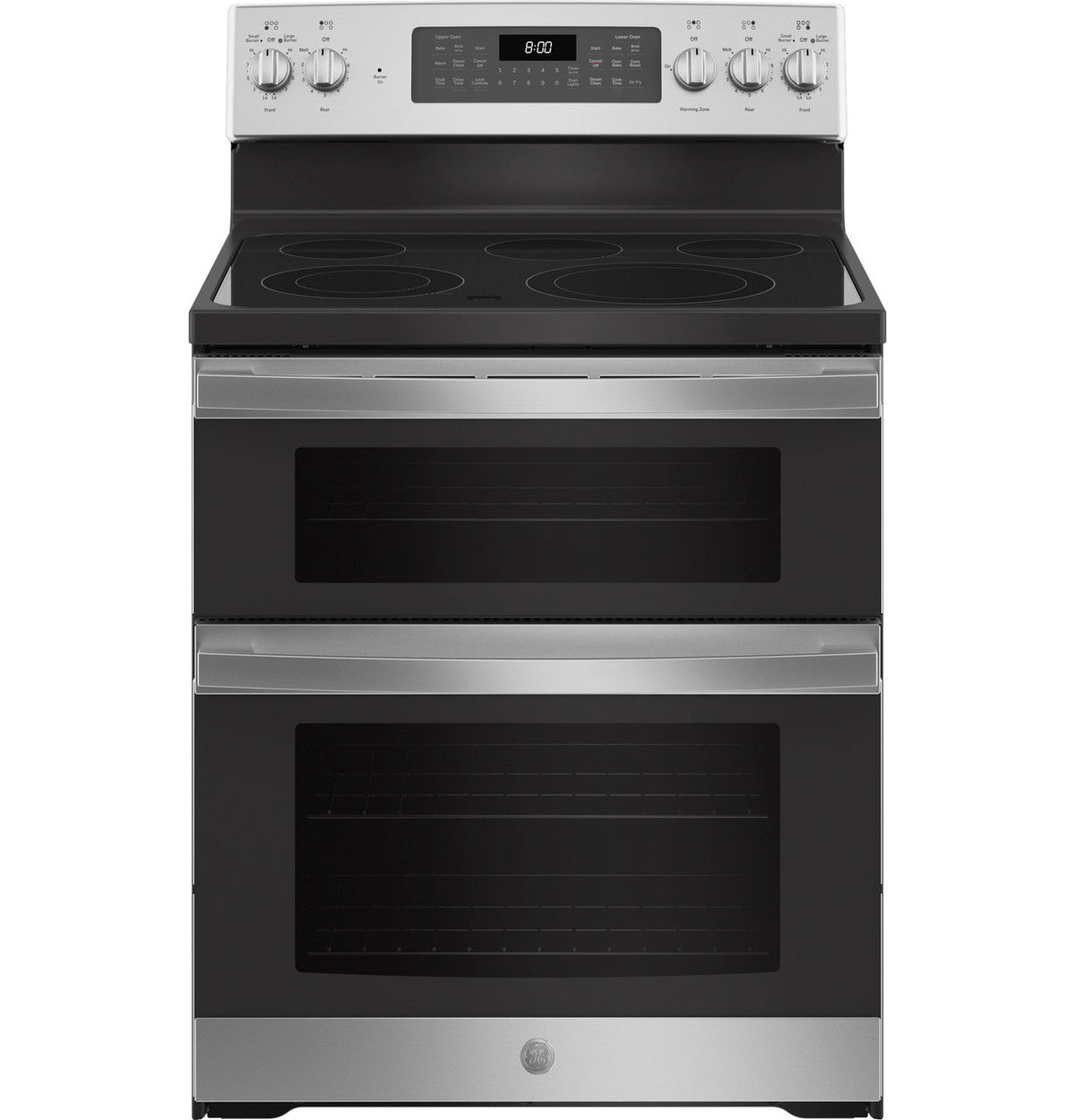 GE 30 in. 6.6 cu. ft. Double Oven Electric Range with Steam-Cleaning Convection Oven in Stainless Steel