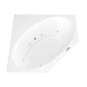Universal Tubs Mali 5 ft. Acrylic Corner Drop-in Whirlpool & Air Bathtub, White, 60 x 60 in.