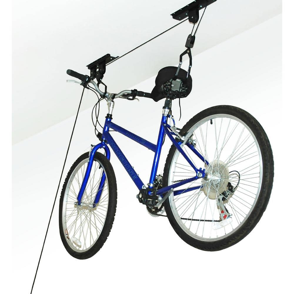 RAD Cycle Black 4-Bike Hoist Garage Bike Rack