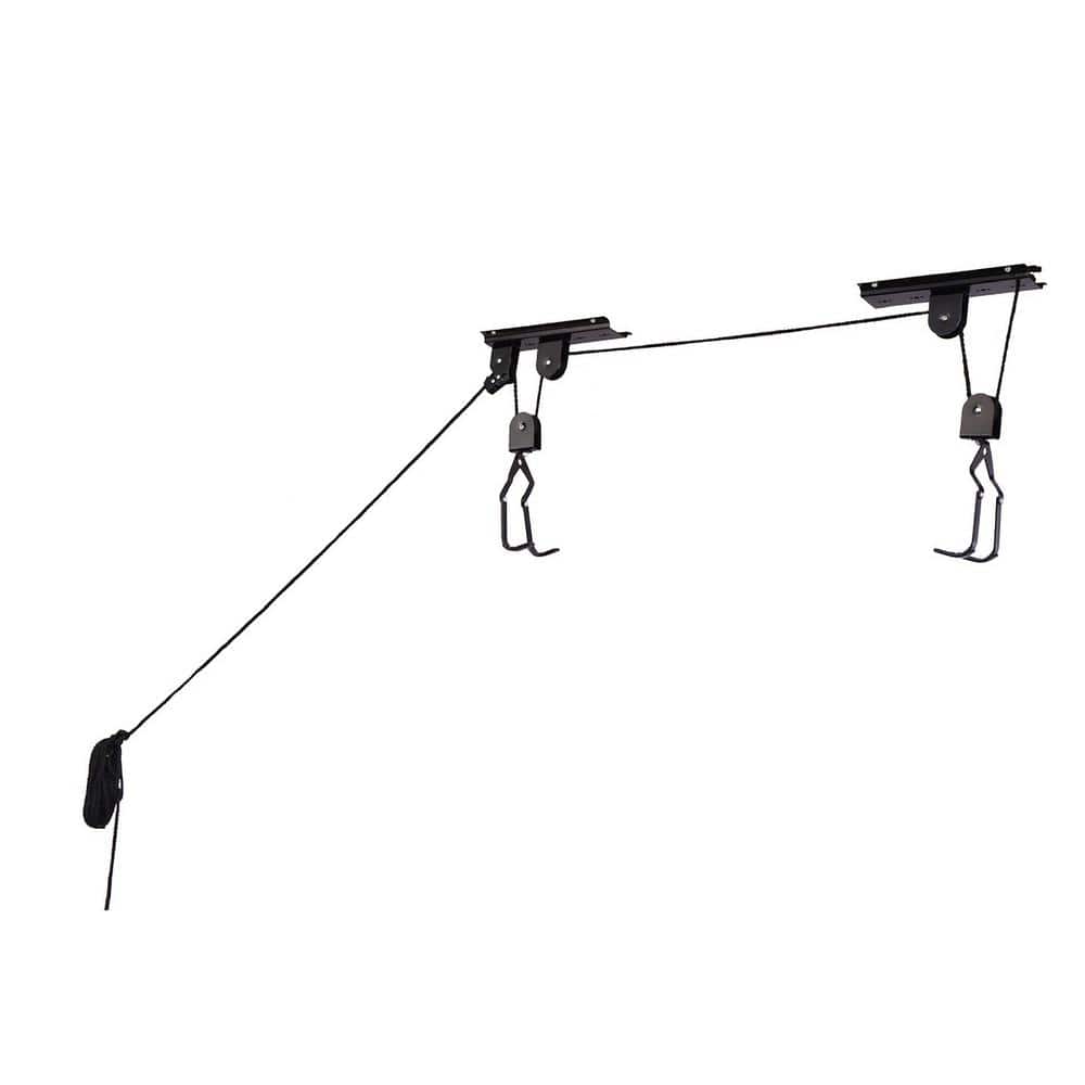RAD Cycle Black 4-Bike Hoist Garage Bike Rack