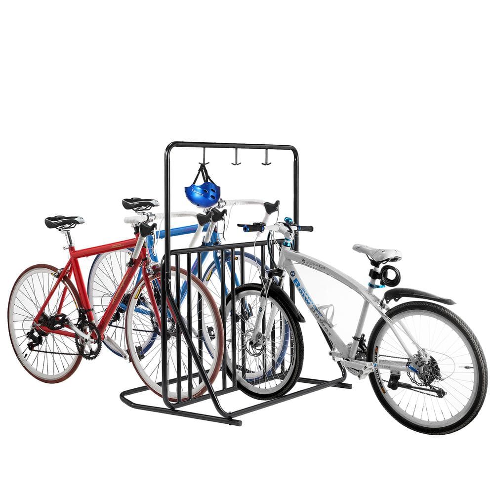RAD Cycle Black 6-Bike Foldable Floor Stand Garage Bike Rack