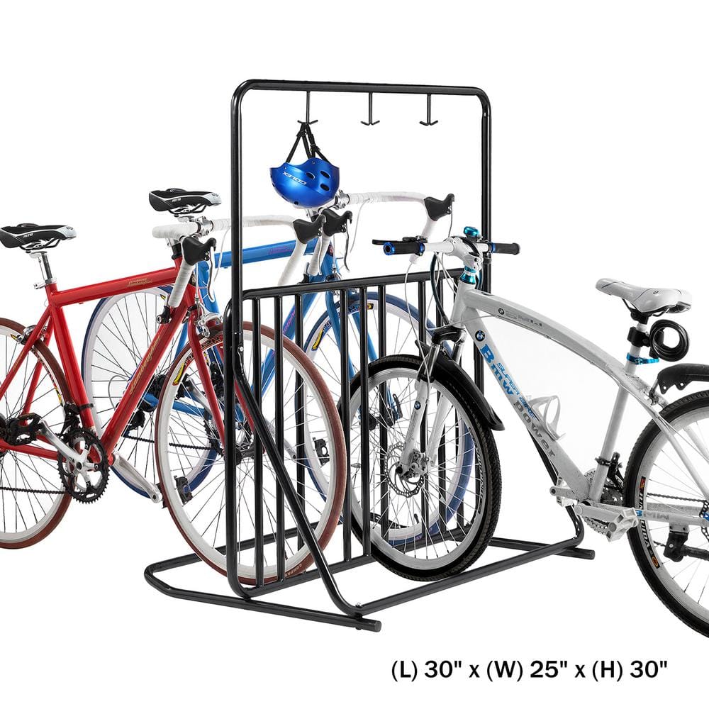 RAD Cycle Black 6-Bike Foldable Floor Stand Garage Bike Rack