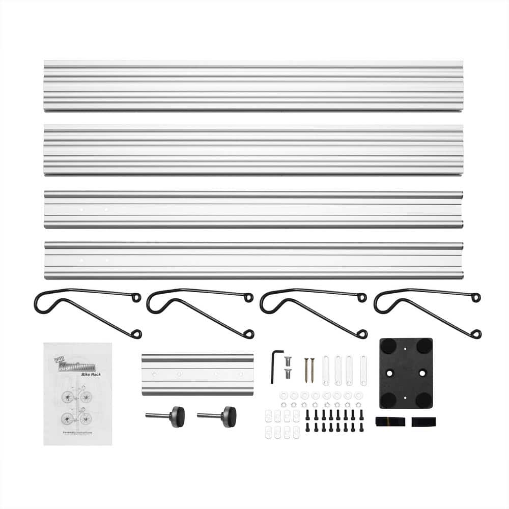 RAD Cycle Silver 2-Bike Upright Tension Mount Garage Bike Rack