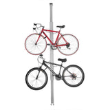 RAD Cycle Silver 2-Bike Upright Tension Mount Garage Bike Rack