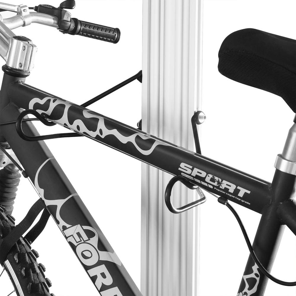 RAD Cycle Silver 2-Bike Upright Tension Mount Garage Bike Rack