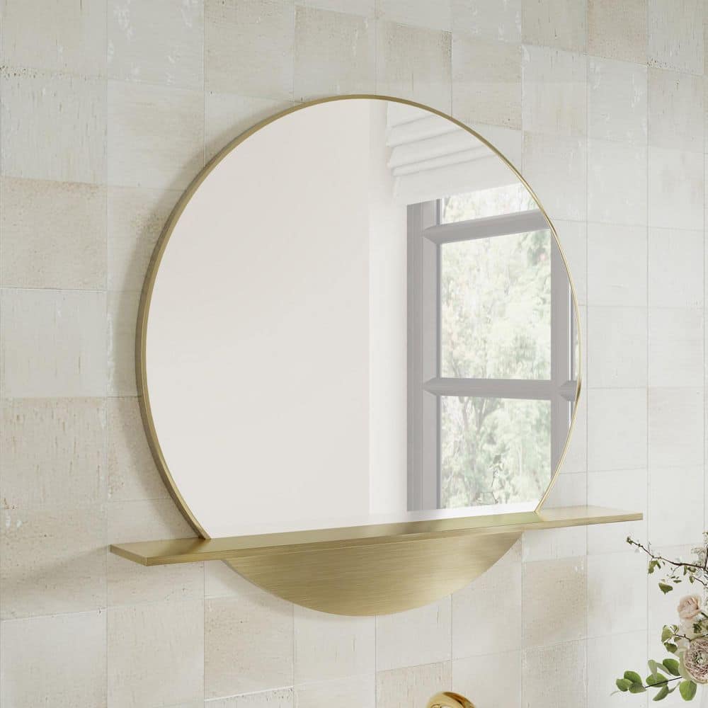 James Martin Vanities Radiant Gold Framed Bathroom Vanity Mirror, 24 x 22 Inches