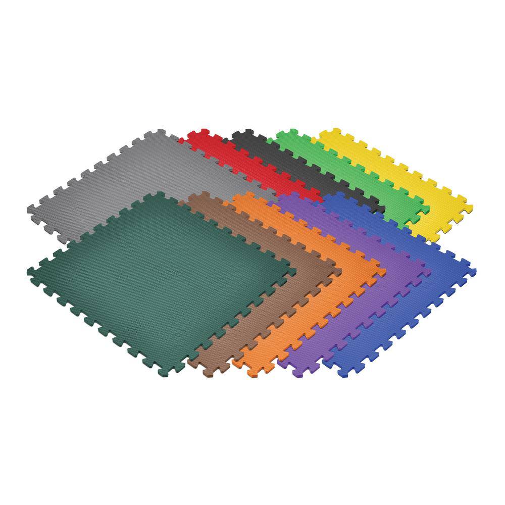 Norsk Rainbow 24 in. x 24 in. EVA Foam Non-Toxic Solid Color Interlocking Tiles (72 sq. ft. - 18 tiles)