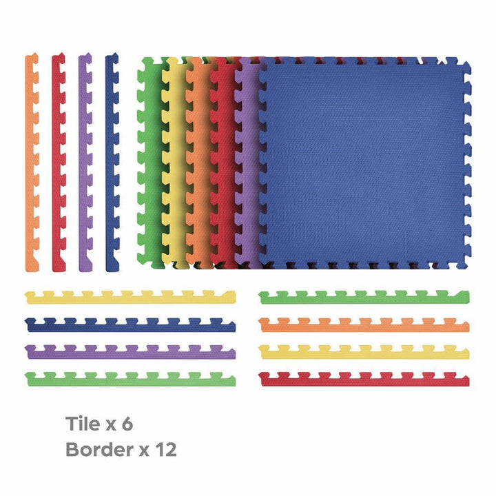 Norsk Rainbow 24 in. x 24 in. x 0.47 in. Foam Interlocking Floor Mat (6-Pack)
