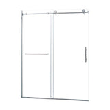 RAINLEX 56 in. to 60 in. W x 75 in. H Sliding Semi-Frameless Shower Door in Chrome Finish with Clear Glass