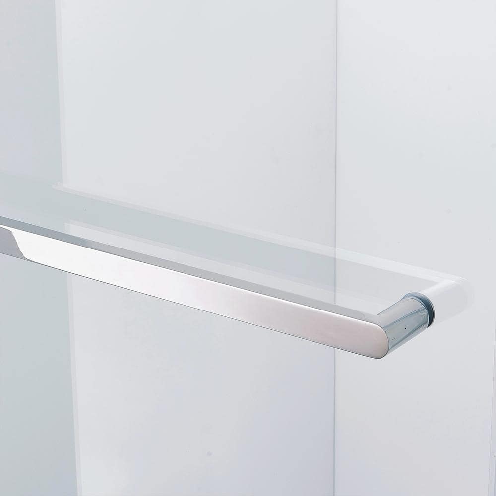 RAINLEX 56 in. to 60 in. W x 75 in. H Sliding Semi-Frameless Shower Door in Chrome Finish with Clear Glass