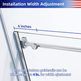 RAINLEX 56 in. to 60 in. W x 75 in. H Sliding Semi-Frameless Shower Door in Chrome Finish with Clear Glass