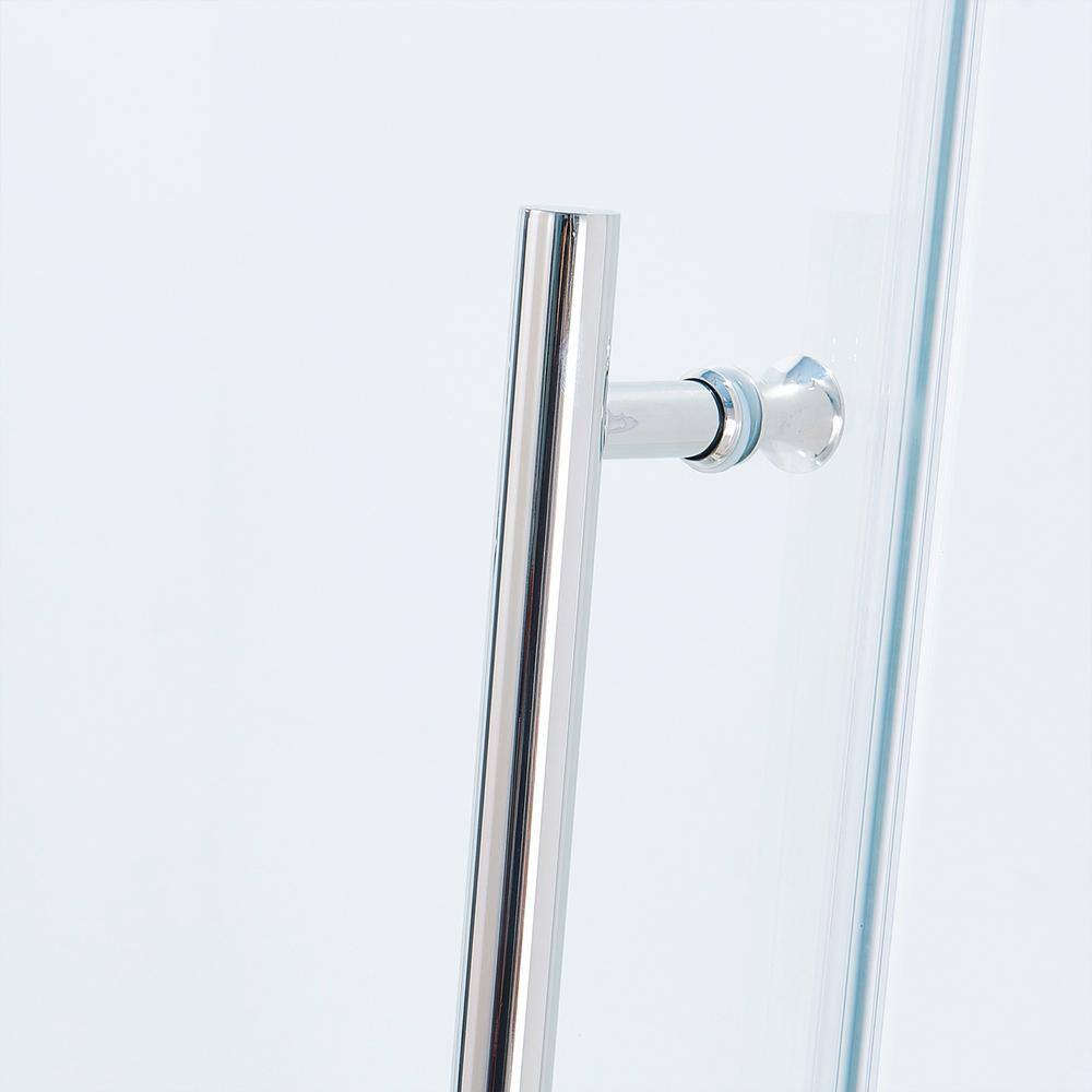 RAINLEX 56 in. to 60 in. W x 75 in. H Sliding Semi-Frameless Shower Door in Chrome Finish with Clear Glass
