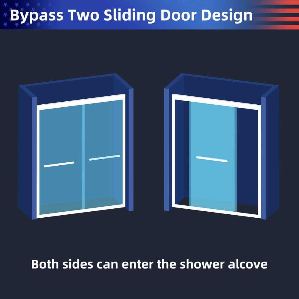 RAINLEX 50 in. to 54 in. W x 70 in. H Sliding Framed Shower Door in Matte Black Finish with Clear Glass