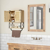 Adrinfly 15 in. W x 7 in. D x 23 in. H in Rattan Wood Ready to Assemble Upper Medicine Cabinet with Adjustable Shelf