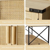Adrinfly 15 in. W x 7 in. D x 23 in. H in Rattan Wood Ready to Assemble Upper Medicine Cabinet with Adjustable Shelf
