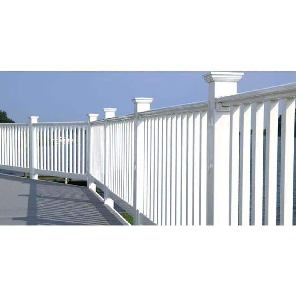 RDI Original Rail 8 ft. x 36 in. White Vinyl Square Baluster Level Rail Kit