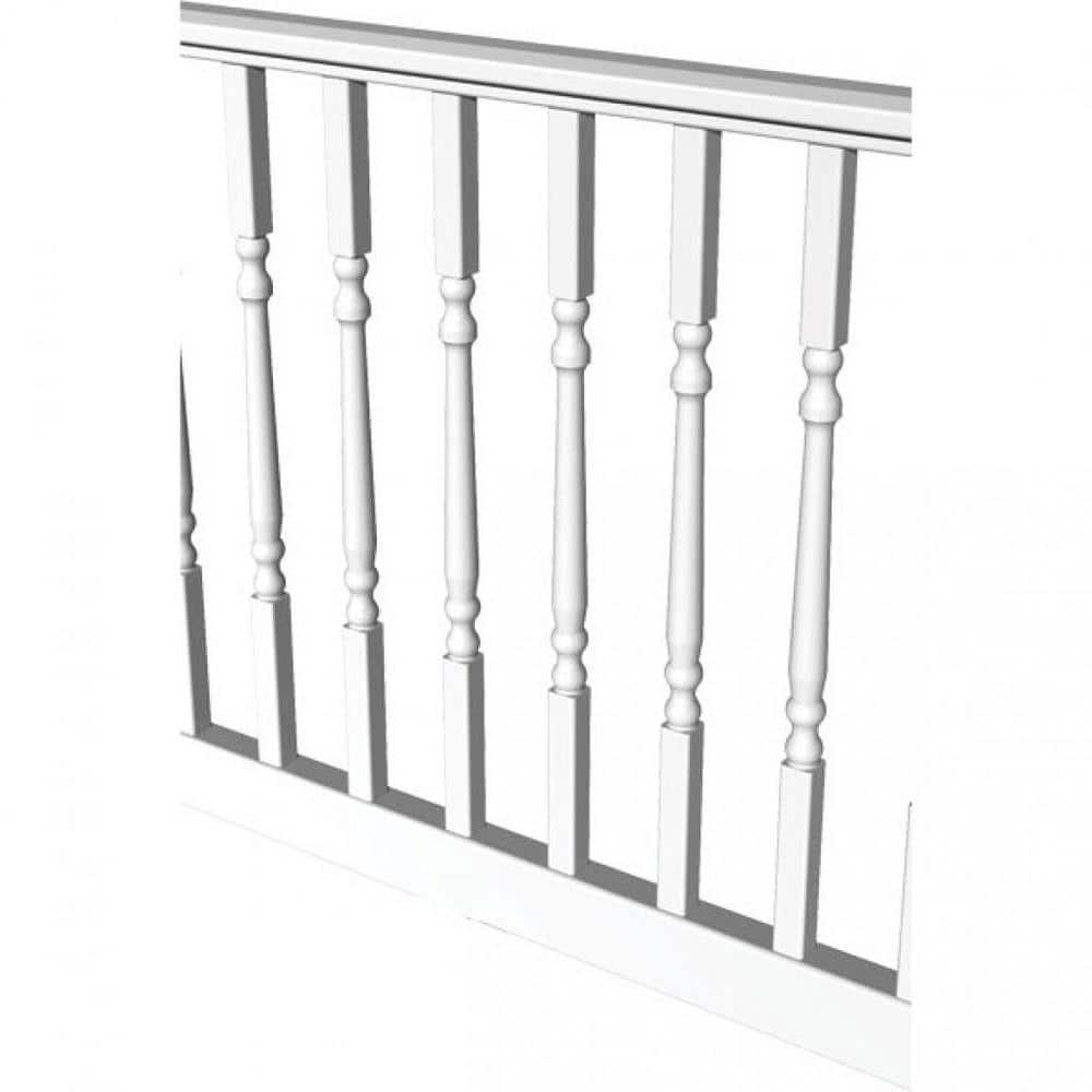RDI Original Rail 8 ft. x 36 in. White Vinyl Turned Baluster Level Rail Kit