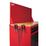 Milwaukee 61 in. 11-Drawer/1-Door 22 in. D Mobile Workbench with Sliding Pegboard Back Wall in Red/Black