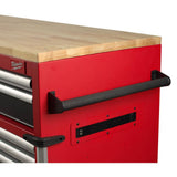 Milwaukee Tool Storage 52 in. W x 22.1 in. D Heavy-Duty Red Mobile Workbench Cabinet, 12-Drawer, Wood Top
