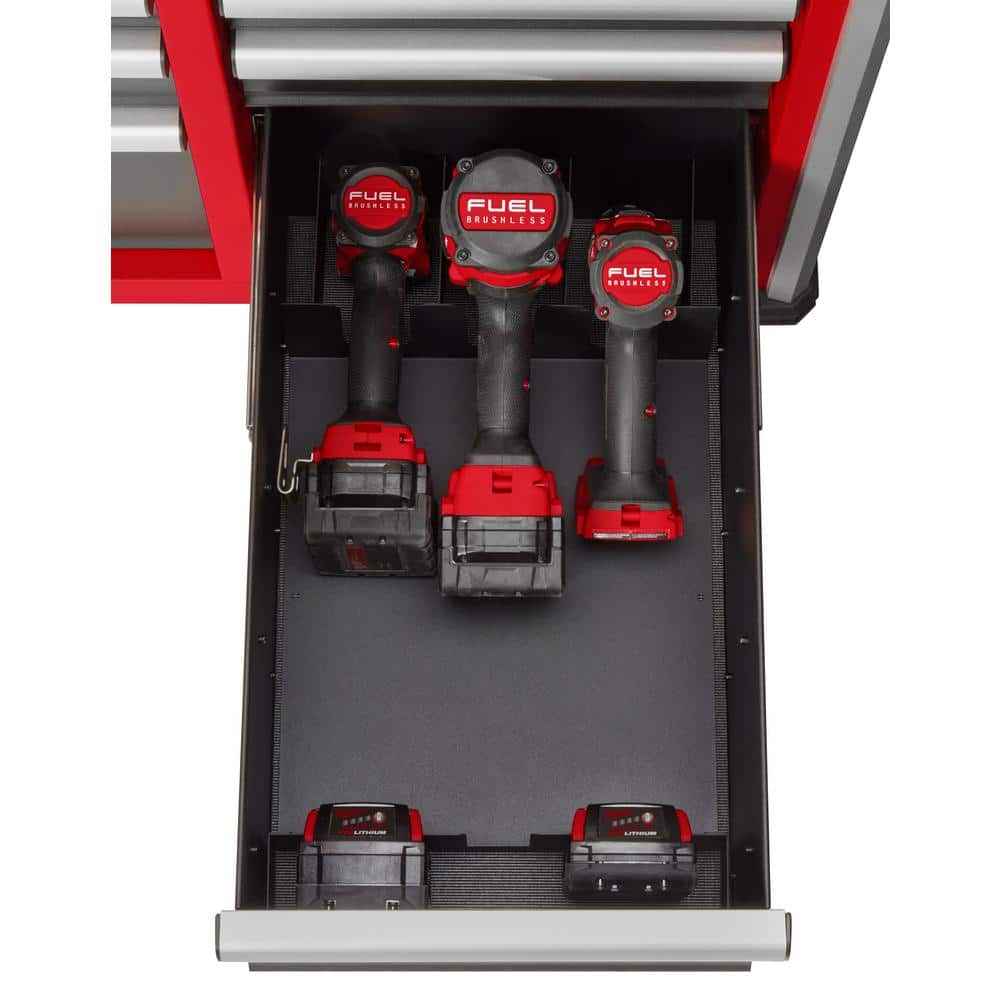 Milwaukee Tool Storage 41 in. W x 22 in. D Heavy Duty Rolling Red Tool Chest Combo, 18-Drawer, 2,500 lb Capacity